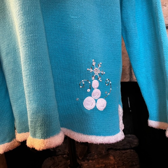 VTG Working Lights Quacker Factory Christmas Sweater Size L - Picture 9 of 9